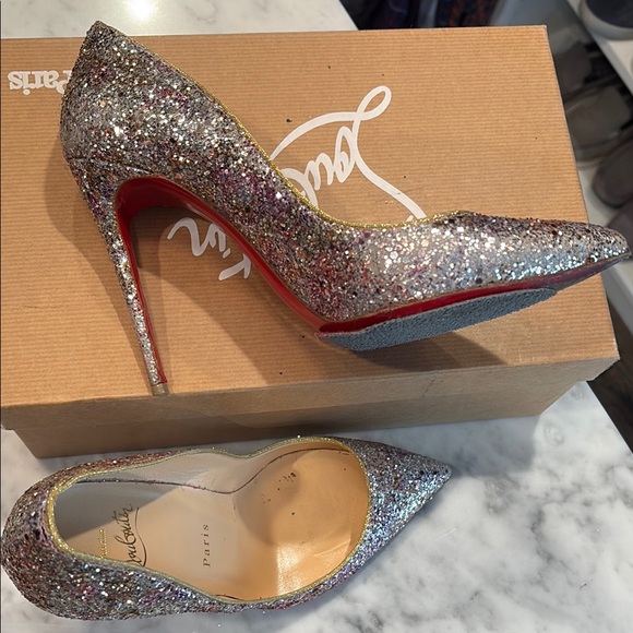 Christian Louboutin Silver Stiletto Heels